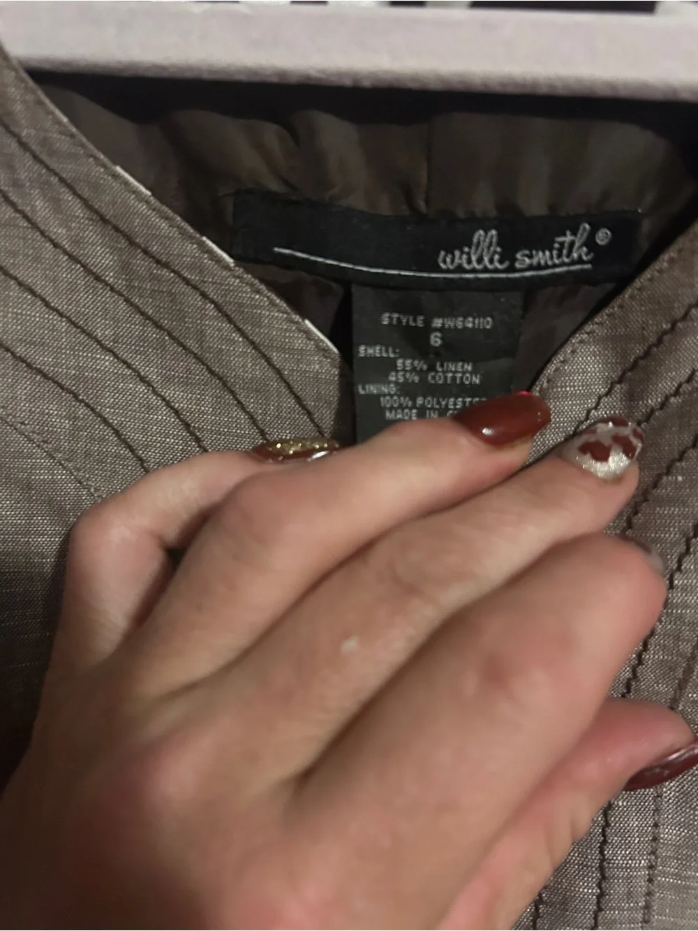 Willi Smith Sleeveless Linen-Blend Dress in Taupe